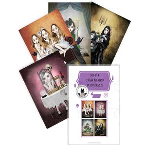 Ouija Brett Kunst Postkarten Set | 4 x Supernatural Kunstpostkarten