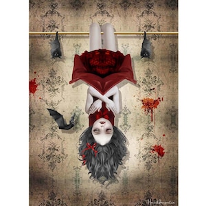Vampire Art Print - Whimsigoth Wall Decor | Gothic Bat Artwork