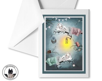 Dreaming Girl Art Greeting Card, Suitable For Framing