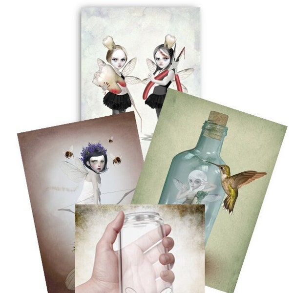 4 x Fairy Postcards| Faerie Art Postcard Set