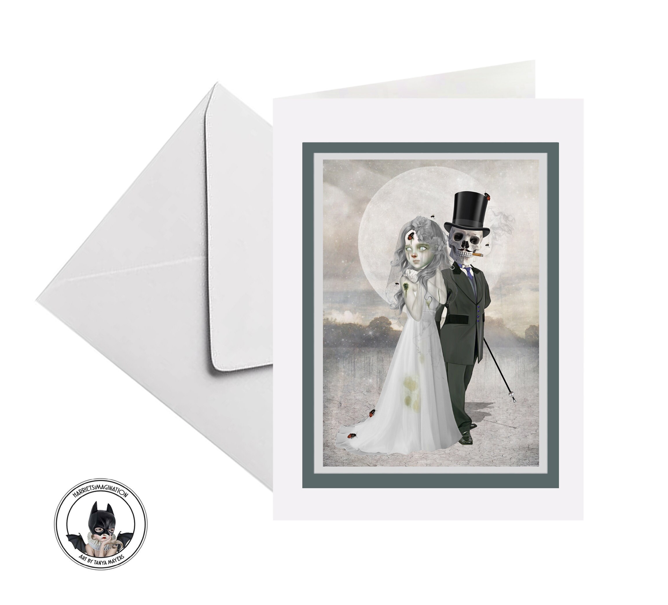 Gothic Hochzeitskarte Goth Braut und Bräutigam Grußkarte Etsy