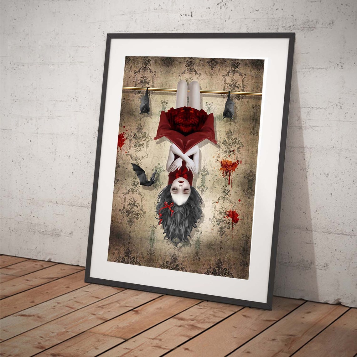 Creepy Cute Vampire Art Print Gothic Home Decor Vampire Girl - Etsy