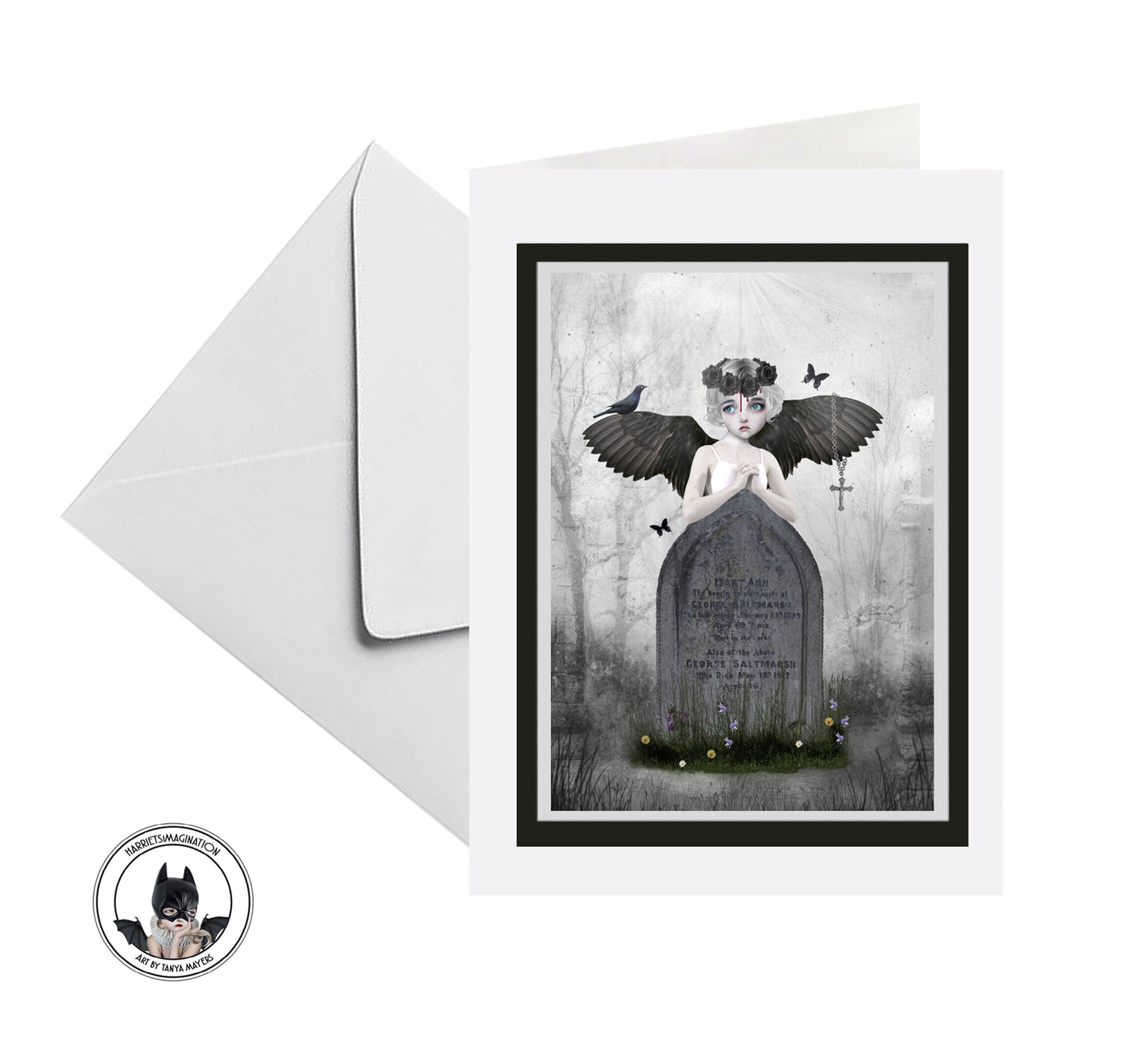 Gefallene Engel Karte Engel Grußkarte Dunkle Engel Karte | Etsy