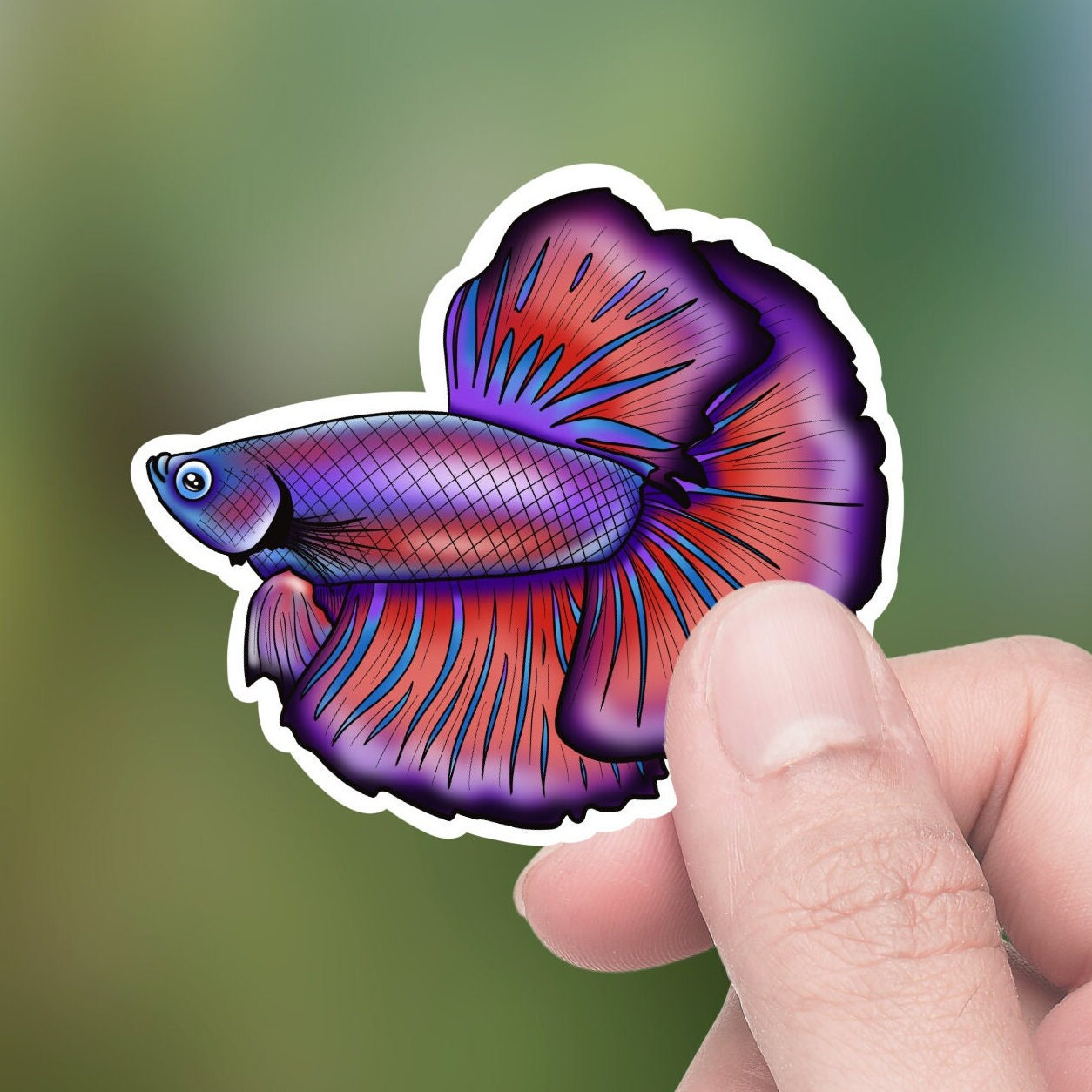 Betta Fish Die-cut Sticker, Betta Fish Lover, Hydro Flask Sticker ...