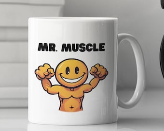 Mr Muscle Mug Funny Workout Gifts for him Fitness lover gift Weightlifting mug powerlifting mug bulking gym mug workout mugs husband gift