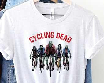 Funny Halloween Cycling Shirts - Cycling Dead Tank tops Funny Cycling T-shirts for Halloween Cycling gifts Biking tees Peleton shirts