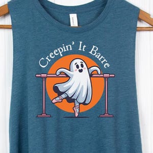 Lustige Halloween Workout Shirts Barre Tanks Lustiges Barre Shirt Pilates Workout Top Barre Instrukteur - Creepin &#39;it Barre