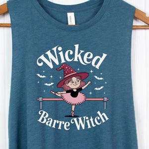 Lustige Halloween Workout Shirts Barre Tanks Lustiges Barre Shirt Pilates Workout Top Barre Instrukteur - Wicked Barre Witch