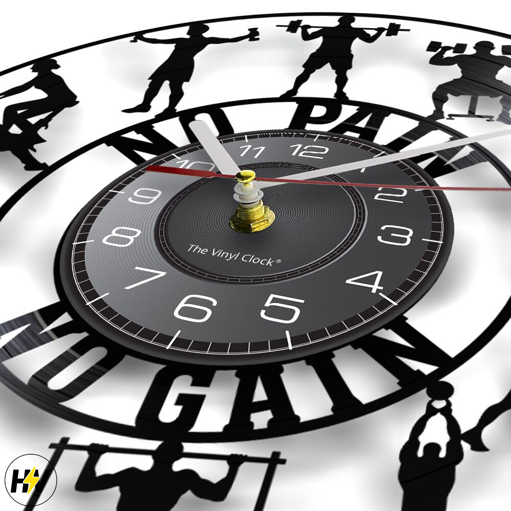 Body Clock Poster Bodybuilding Clock - Gym Sign Wall Clock, Weightlifting Clock, Gym ...
