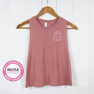 Kettlebell shirt Crossfit tank tops women&#39;s crop top kettlebell pocket t-shirt workout tanks CrossFit gift kettlebells