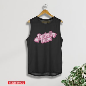 Barbell Babe - Cute workout tank top for women - Gym shirt - Fitness, weightlifting, crossfit, bodybuilding shirts, gym gift, gym valentine