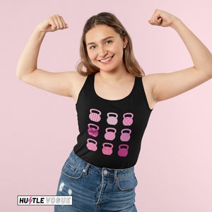 Pink Kettlebells Shirts Crossfit Tank Top workout tanks for women Pink workout tee Cute Crossfit tops Crossfit gifts Kettlebell Gym tops image 5