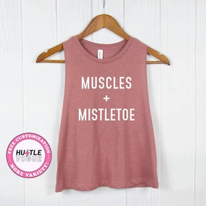 muscles + gui - chemises d'entraînement de Noël amusantes débardeurs de sport des vacances cadeaux pour son couple débardeurs hauts d'entraînement des vacances hauts de sport amusants