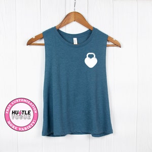 Kettlebell shirt Crossfit tank tops women&#39;s crop top kettlebell pocket t-shirt workout tanks CrossFit gift kettlebells