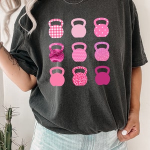 Pink Kettlebells Shirts Crossfit Tank Top workout tanks for women Pink workout tee Cute Crossfit tops Crossfit gifts Kettlebell Gym tops image 4