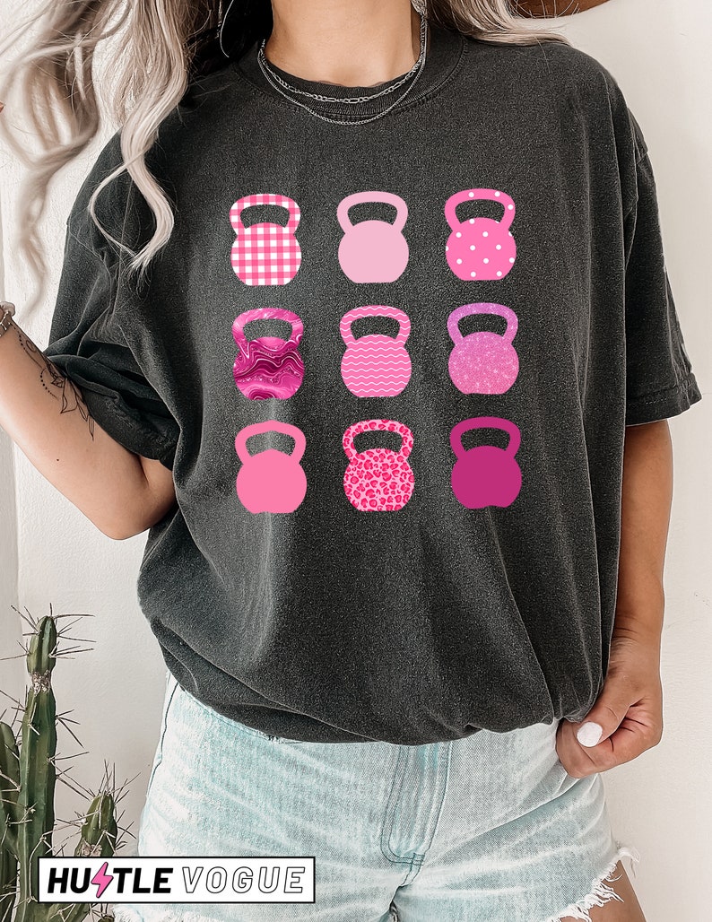 Pink Kettlebells Shirts Crossfit Tank Top workout tanks for women Pink workout tee Cute Crossfit tops Crossfit gifts Kettlebell Gym tops image 4