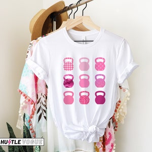 Pink Kettlebells Shirts Crossfit Tank Top workout tanks for women Pink workout tee Cute Crossfit tops Crossfit gifts Kettlebell Gym tops image 3