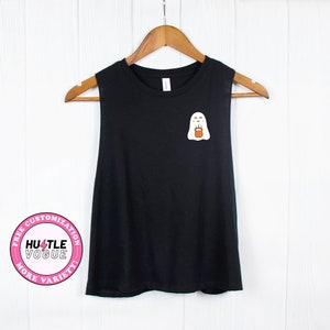 Cute Halloween Crossfit Shirt Ghost with Kettlebell Shirt Holiday workout tank tops Crossfit Kettlebell Shirt gift for her