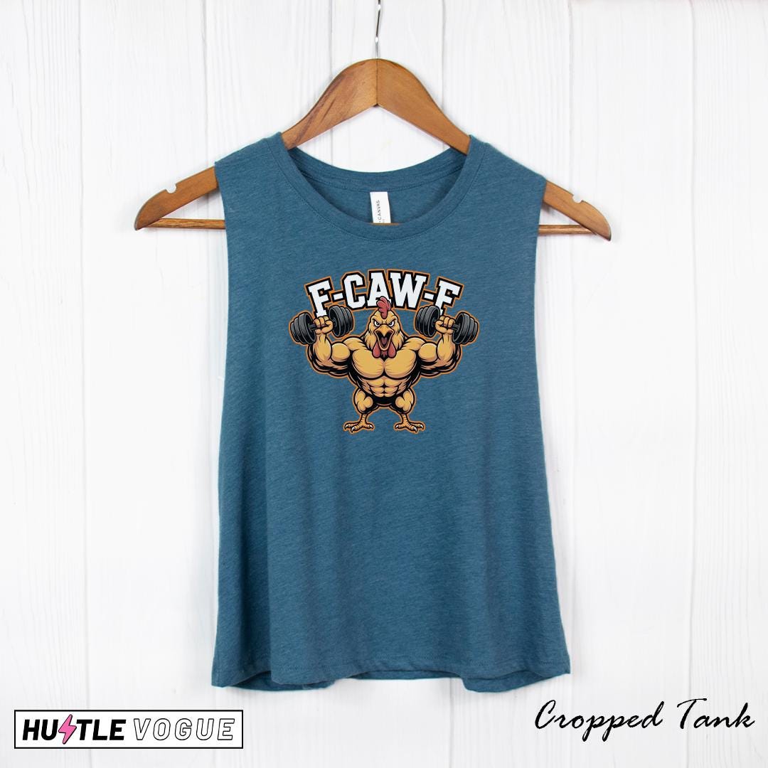 Tank Caws Funny Workout Tanks - F=CAW-F Chicken Gym Shirts for Him and Her Funny ...