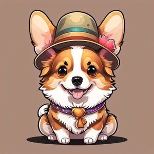40 Cute Corgi Digital Art Prints