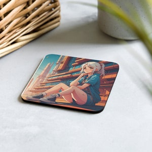 Anime girl Cork-back coaster