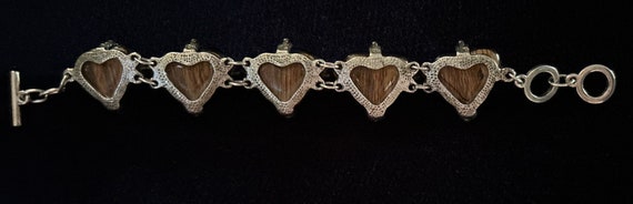 Unique vintage Brown Wooden/Metal Bracelet - image 3