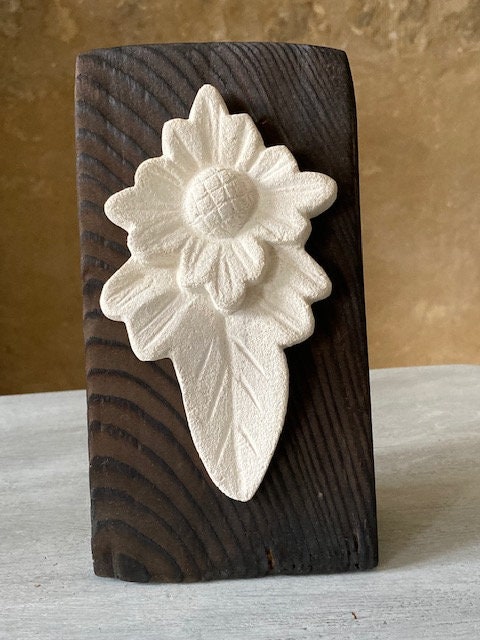 Décoration Murale En Bois Sculpté Fleur Européenne - Autocollant Pour Meuble, Placard, Miroir - 30 Cm, Non Peint - 11