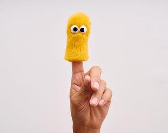 Thumbpet Finger Puppet | Monster Finger Puppet | Muppet Puppet | Yellow