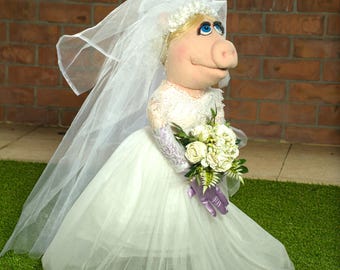 Miss Piggy Puppet Replica | Muppet Puppet | The Muppets | Kermit the Frog | Wedding Piggy