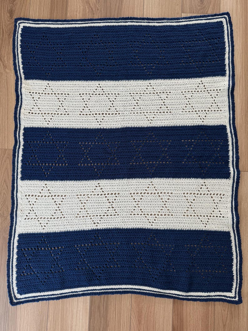 Jewish Filet Crochet Pattern Filet Star of David Crochet Blanket Pattern, Jewish Blanket Pattern - Etsy