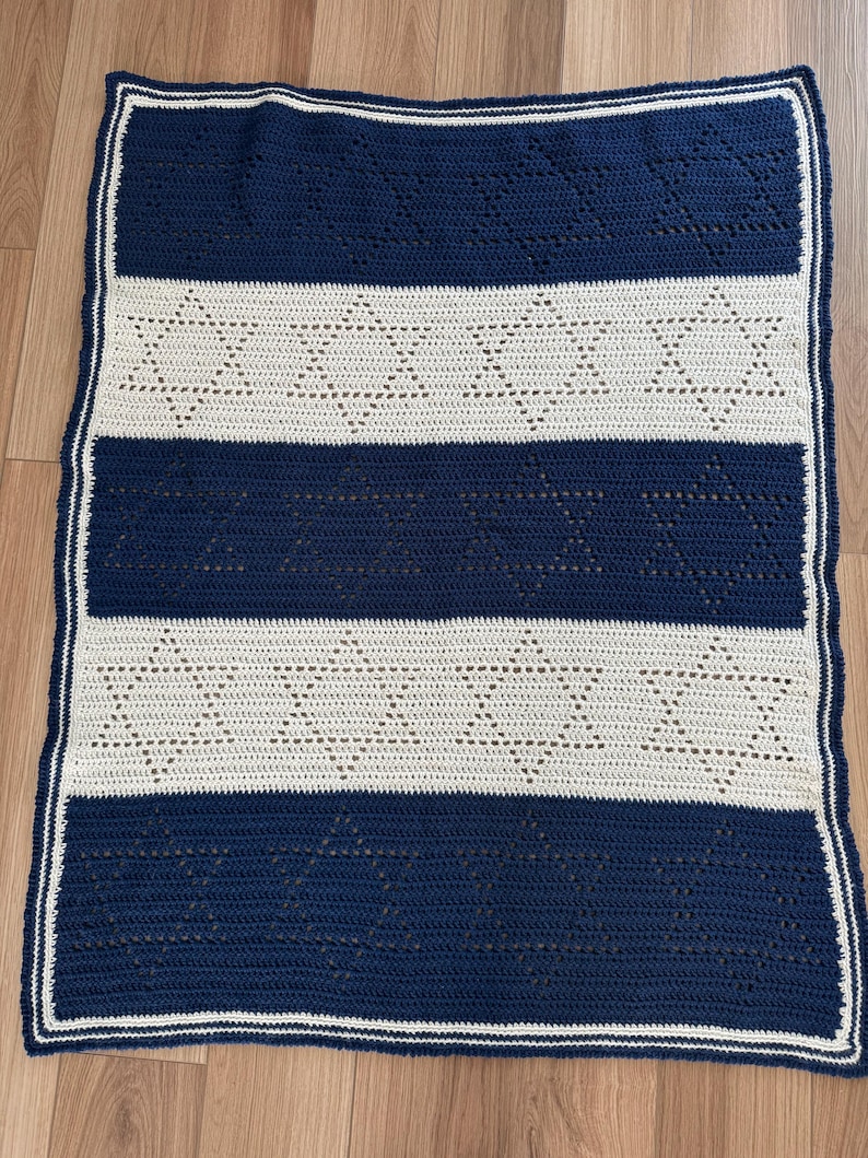 Jewish Filet Crochet Pattern Filet Star of David Crochet Blanket Pattern, Jewish Blanket Pattern - Etsy