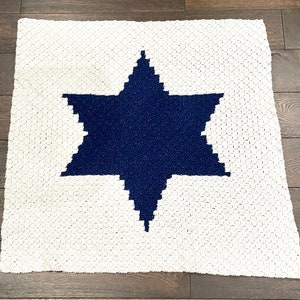 Star of David Corner to Corner Crochet Blanket Pattern, Jewish Star Blanket Pattern