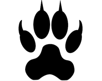 Ślad wilka, łapa wilka SVG Natychmiastowe pobieranie, SVG, PNG, eps, dxf, jpg, pobieranie cyfrowe
