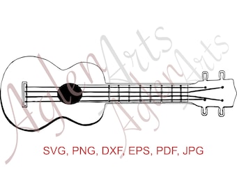 Ukulele SVG, Uke Svg, Pliki Svg dla Cricut, Pliki sylwetki, SVG, DXF, Eps, Pdf, Jpg