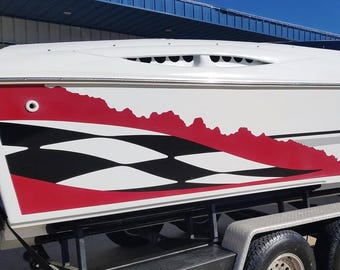 Baja 29 Outlaw SST Bowrider Boat Decals: Sport Stripes Sticker Wrap