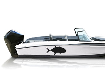 Giant Trevally Graphic Boat Decals Compatible with Bass Boat Sport Fishing GT Stripes Sticker