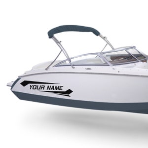 Modern Shape Boat Decal Compatible with Bowrider Boat Sticker custom name Vinyl Name Lettering Marine Registration Number