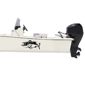 Largemouth Bass Boat Decals Compatible with Skiff Boats Sport Fishing Lake Stripes Sticker decals graphics