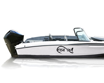 Boat Decals Left and right sides Compatible with Bass Boat Fish on Sticker Fishing Hook