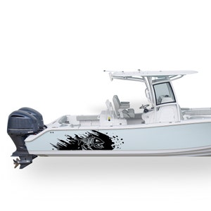 fish scull Graphic Boat Decals Compatible with Center Console Boat Sticker fish skeleton Splash marine vinyl
