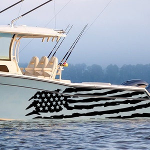 US Flag Graphic Boat Decals Compatible With Contender Boat Sticker