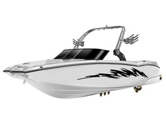 Båtdekaler, kompatibla med Tow Sports Boat Sticker, borstgrafik, stänkskydd, sportränder, familjeåkning, vattensport, wakeboard