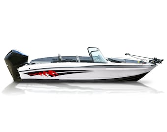 Graphic Boat Decals Compatible with Bass Boat Lake Sport Stripes Sticker large mouth