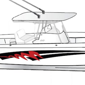 Graphic Boat Decals Compatible with Everglades Boat Sport Stripes Sticker decal