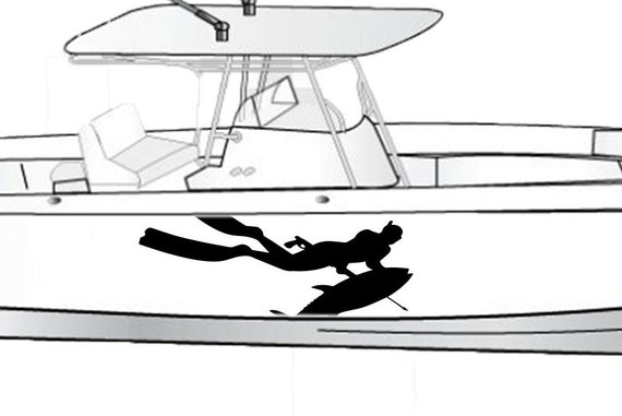 Spearfishing Graphic Boat Decals Compatible With Everglades Boat