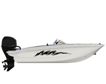 Brush Graphic Aufkleber Kompatibel mit Boston Whaler 160 Super Sport Boot Sticker Splash Sport Stripes