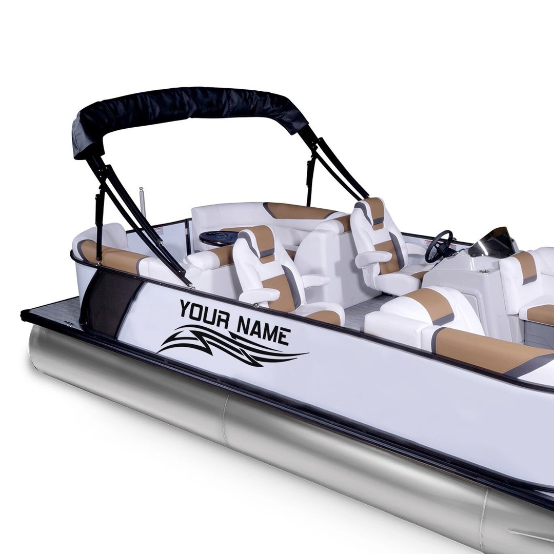 Tribal Boat Name Decal Compatible With Pontoon Boat Registration Number