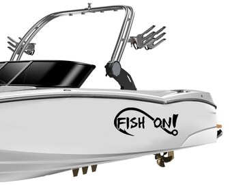 Bootsaufkleber Kompatibel mit Schleppe Sportboot Fisch auf Aufkleber Angelhaken links und rechts Knie boarden Wassersport