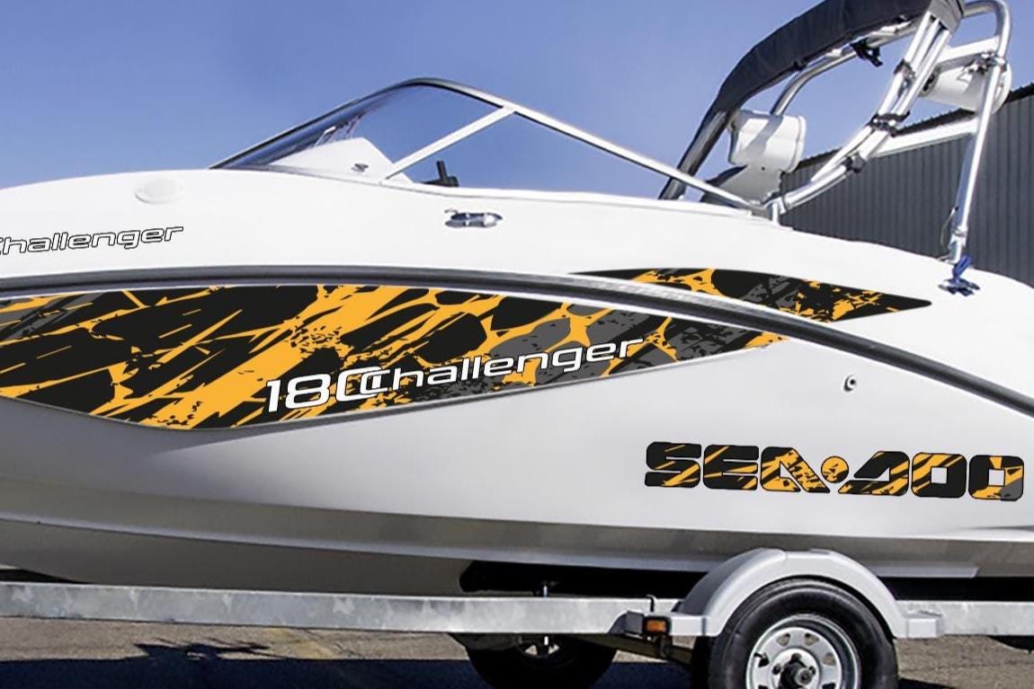 SEADOO Challenger 180 Boat Decals: Modern Pattern Wrap Kit (2005