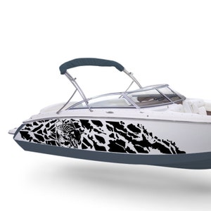 Fish scull Boat Decals Kit Compatible with Bowrider Boat splash marine Sticker skeleton